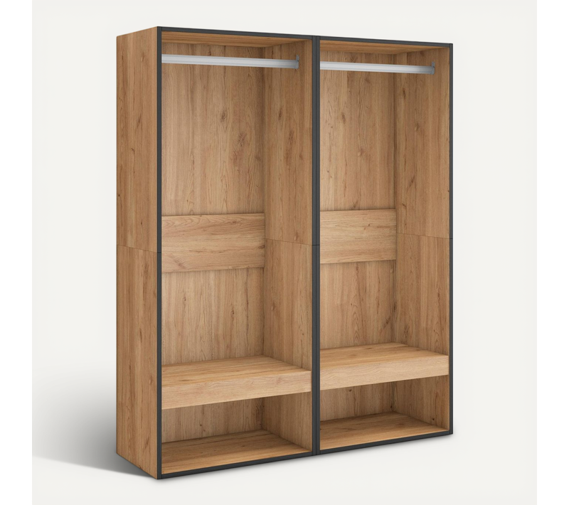 Armoire,120x35x145cm, Vestiaire Ouvert, Chêne