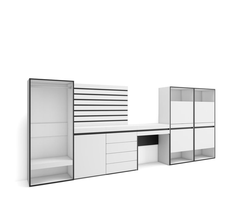 Meuble à Chaussures, 357x35x145cm, Vestiaire, Commode, Buffet, Panneaux En Bois, Coiffeuse, Blanc