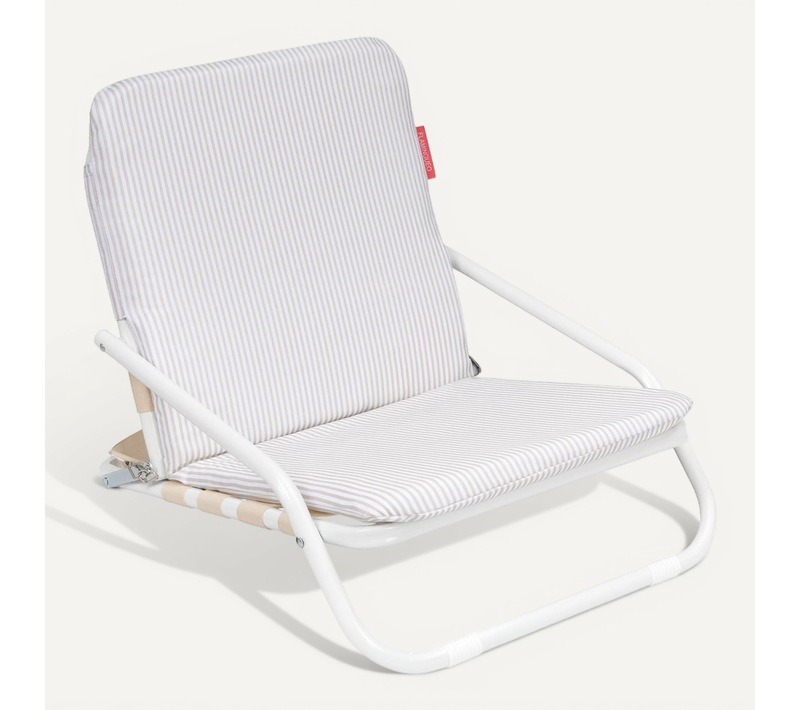 Chaise De Plage Pliante Polyester Beige