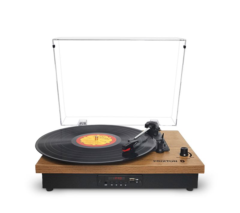 Platine Vinyle Studio - Tourne-disque avec Bluetooth - 2 haut-parleurs - USB et carte SD - Radio FM