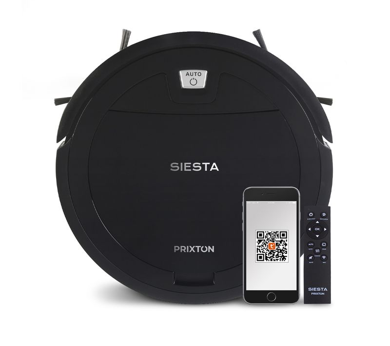 Aspirateur Robot Siesta - WiFi et App mobile - Aspiration jusqu'à 1000 Pa - Programmable - Noir