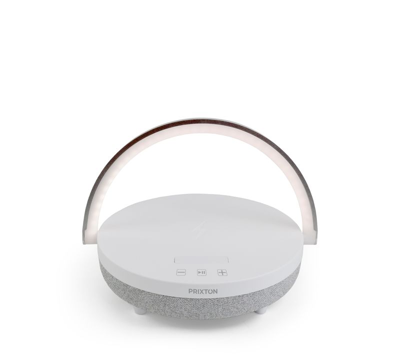 Lampe LED sans fil - Multifonction - Chargeur - Enceinte Bluetooth - Commande tactile - Blanc