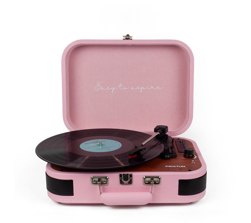 Platine Vinyle VC600 - Tourne-disque avec Bluetooth - Lecteur et convertisseur des vinyles - Rose