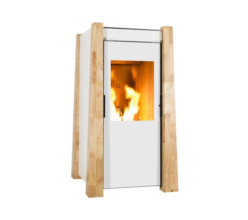 Poêle à Granulés De Bois 9.5kw Blanc/chêne 20886
