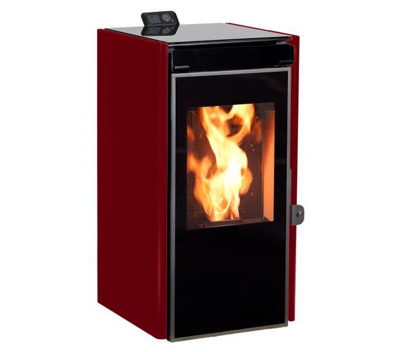 Poêle À Granulés De Bois 7.5kw Bordeaux/noir - 20911