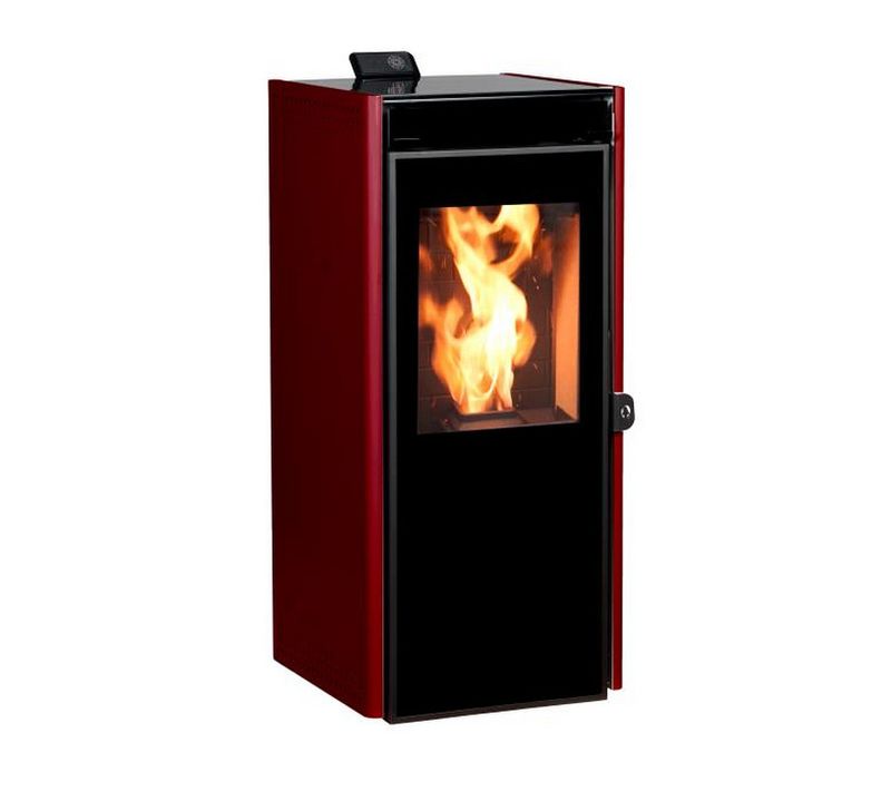 Poêle à Granulés De Bois 9kw Bordeaux/noir - 20916