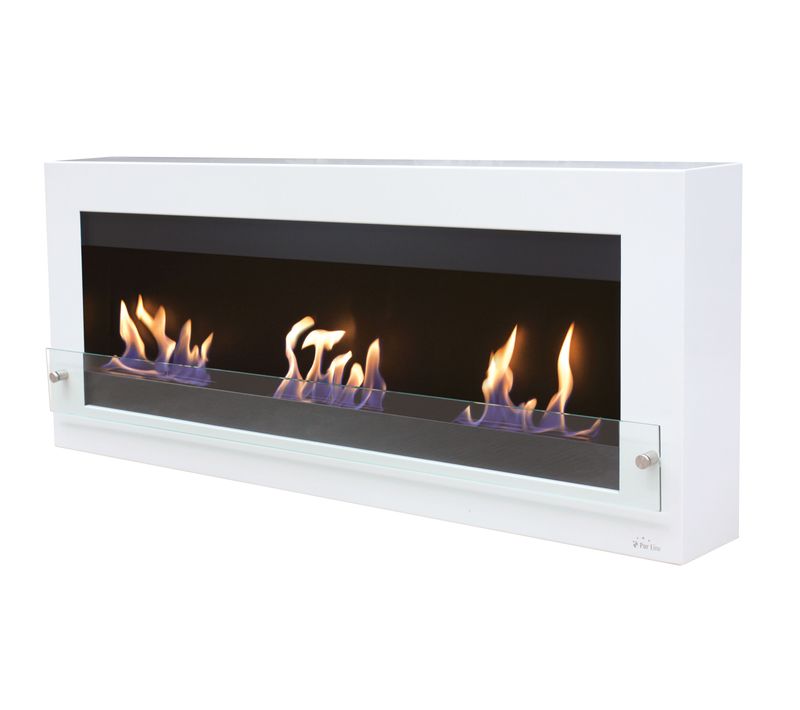 Très Grande Cheminée Murale à L'éthanol En Acier Et Verre Trempé