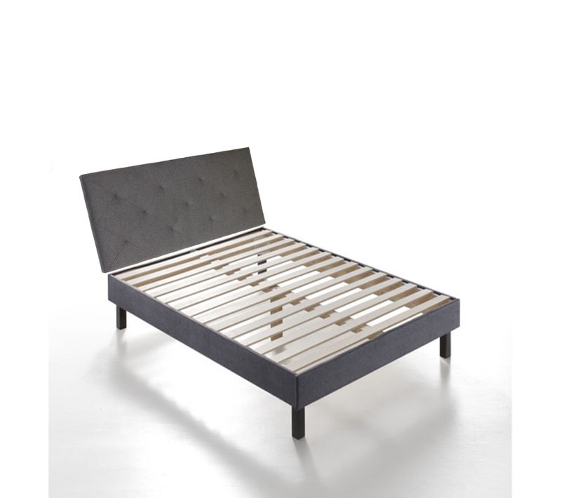 Lit 140x190 Sommier + Tête De Lit - Gris