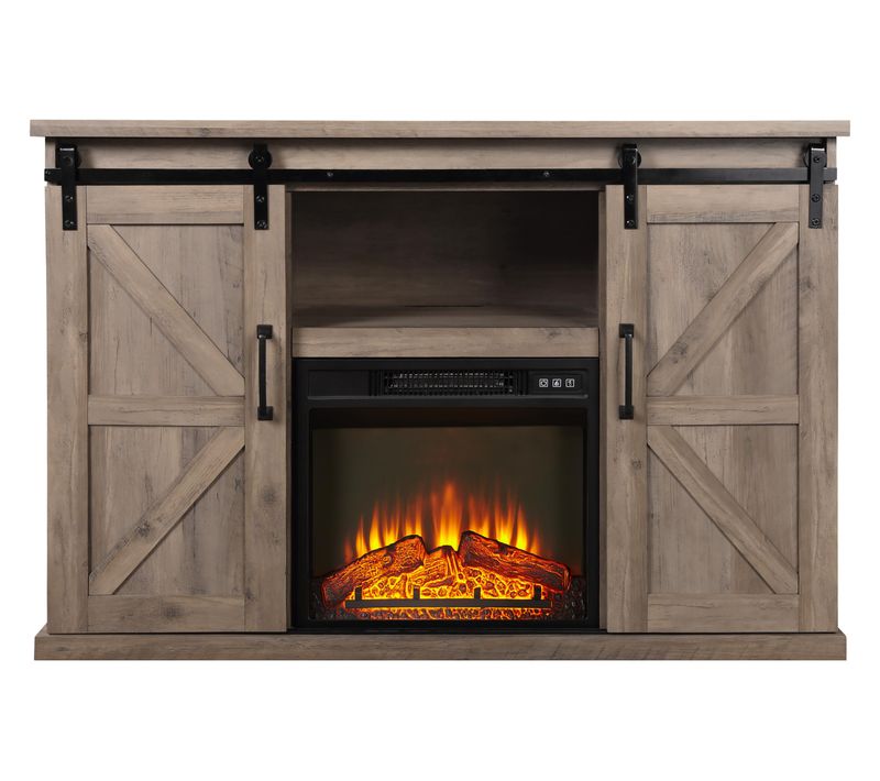 Buffet Rustique Avec Cheminée Électrique 2000w