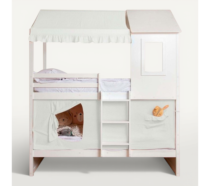 Ciel De Lit Superposé Casita Coton Blanc 70x198/154x133cm