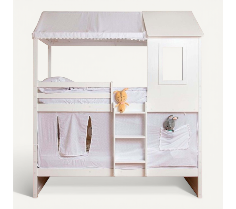 Ciel De Lit Superposé Coton Blanc Casita 70x198/154x133cm
