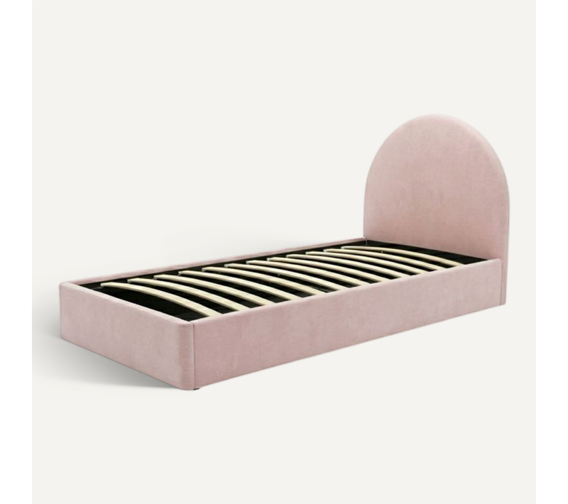 Lit Tapissé Avec Rangement Aggloméré Rose 96x97x205cm