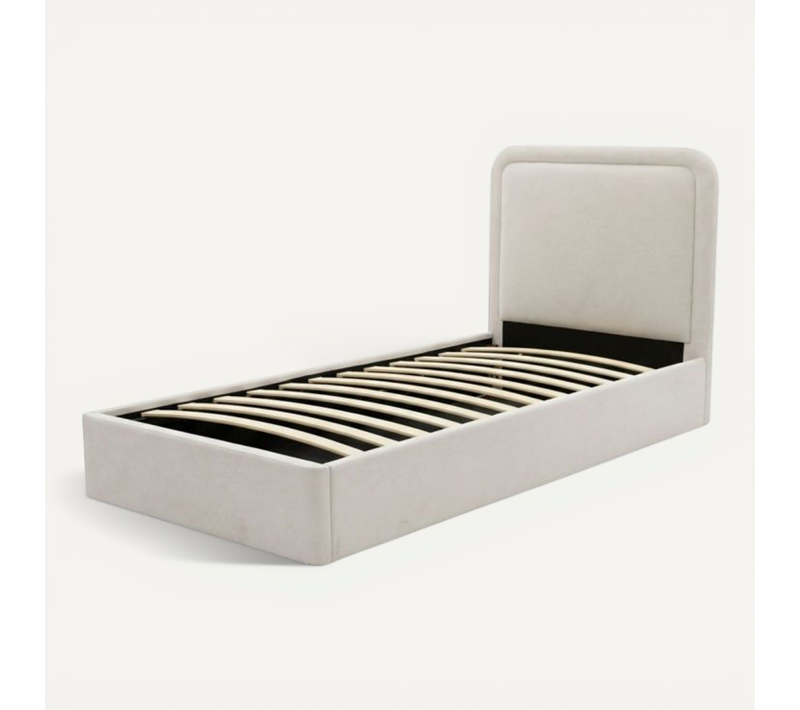 Lit Rembourré Avec Rangement Aggloméré Beige 100x97x205cm