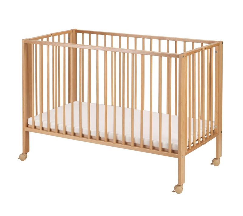 Lit Bébé Pliable Couleur Naturelle