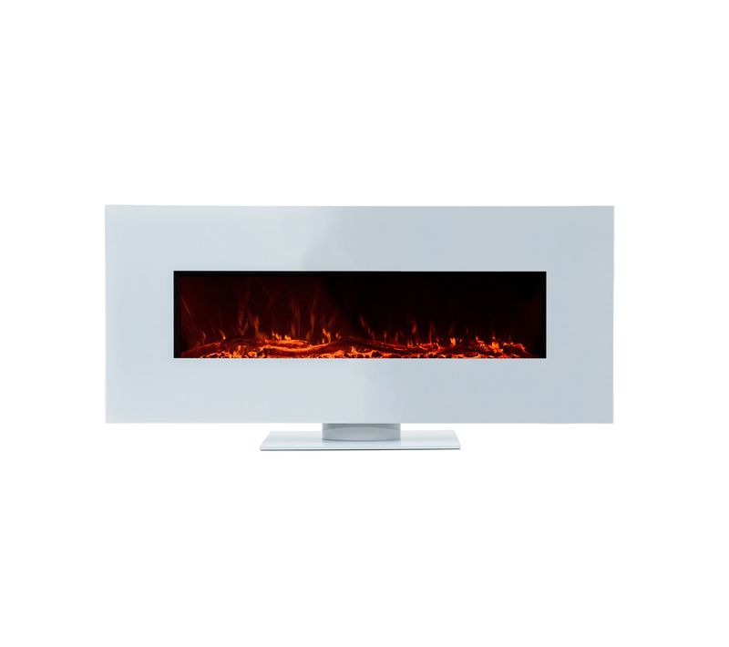 Cheminée Électrique Murale Intérieur 1600w Alaska 128x26x61cm Simulation Feu Télécommande