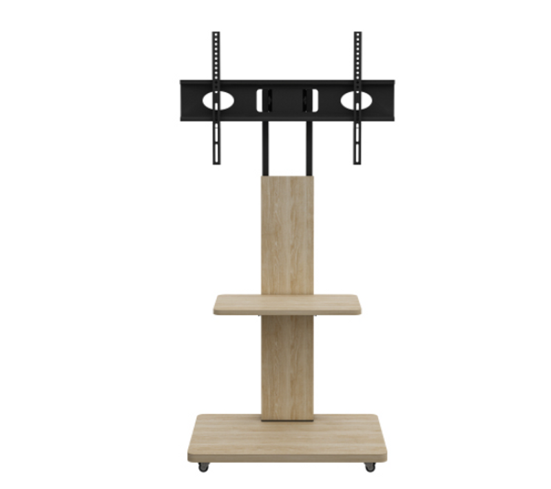 Meuble TV Mobile En Mdf Et Métal - Bois Naturel - 60 X 40 Cm