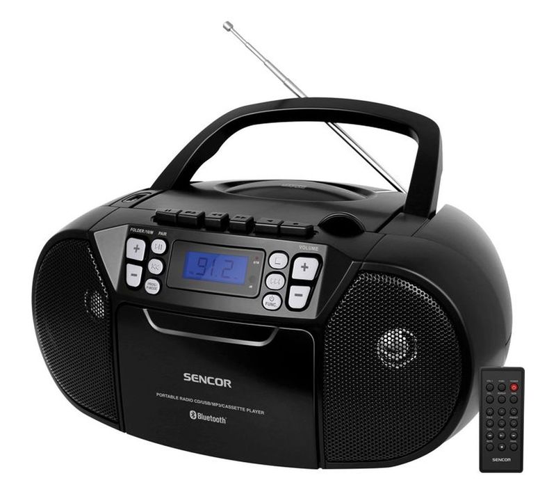 Lecteur Cd Et Cassette Portable Spt 3907 B – Bluetooth, USB, Fm, 4 W Rms