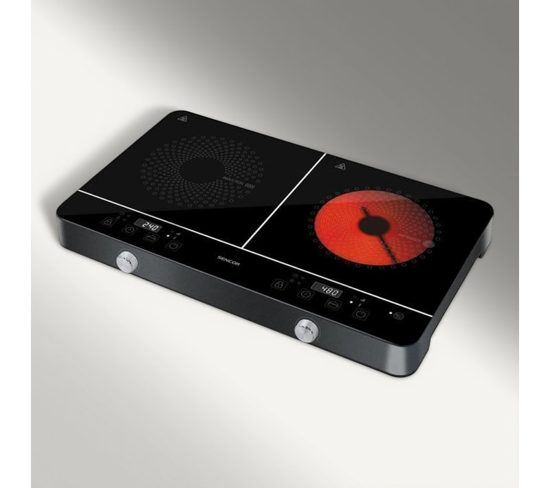 Plaque De Cuisson à Induction Et Radiante - Sencor - Scp 4001bk - 3400 W - 2 Foyers - Noir