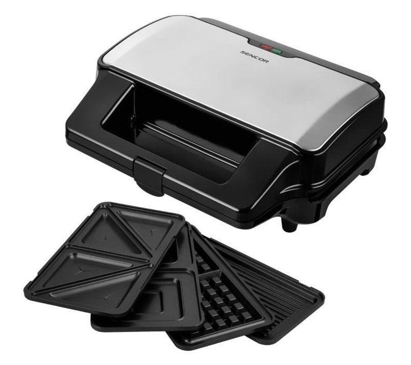 Appareil à Croque-monsieur 4 En 1 - Ssm 9940ss - 900 W - 4 Plaques - Boîtier Cooltouch - Argent