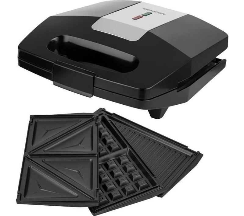 Appareil à Croque-monsieur 3 En 1 - Ssm 9410ss - 700 W - 3 Plaques - Boîtier Cooltouch - Argent