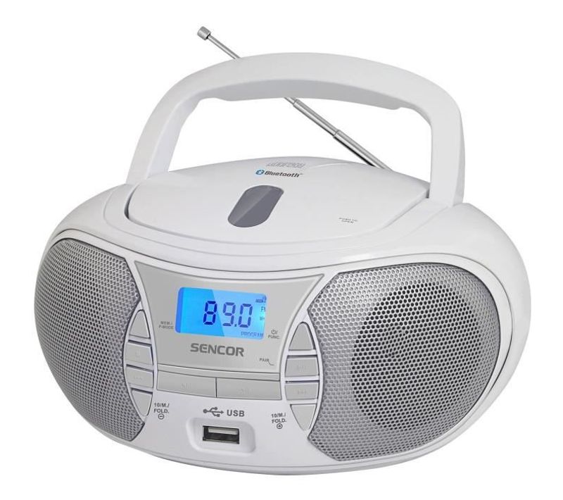 Lecteur Radio Cd - Spt 2700 Wh - 3 W - Cd / Bluetooth / Mp3 - Blanc