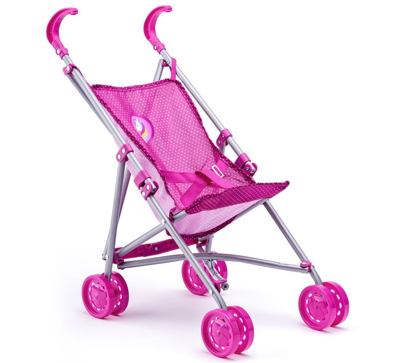 Dots Poussette Canne Pliable Pour Poupée Jouet Licorne Rose