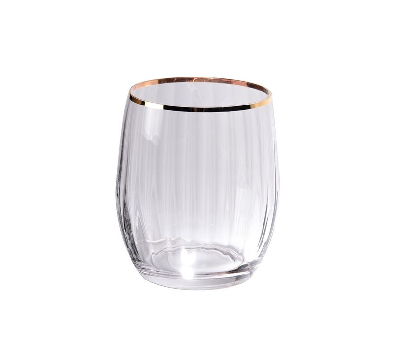 Boite De 6 Gobelets Bas Filet Or 30 Cl En Verre Cristallin