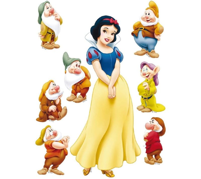 Stickers Géant Blanche Neige Et Les 7 Nains Disney 42.5 X 65cm