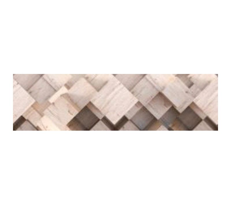 Frise Auto-collante Formes Cubiques En Bois En 3d - 1 Rouleau