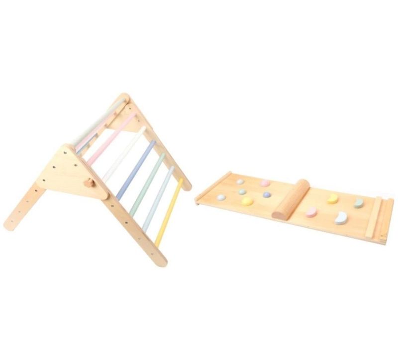 Ensemble Triangle Pikler Avec Planche - Pastel