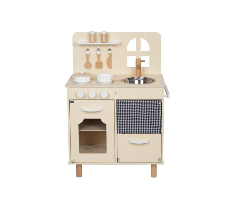Cuisine En Bois Beige Avec Four Pour Enfants - Jouet Éducatif