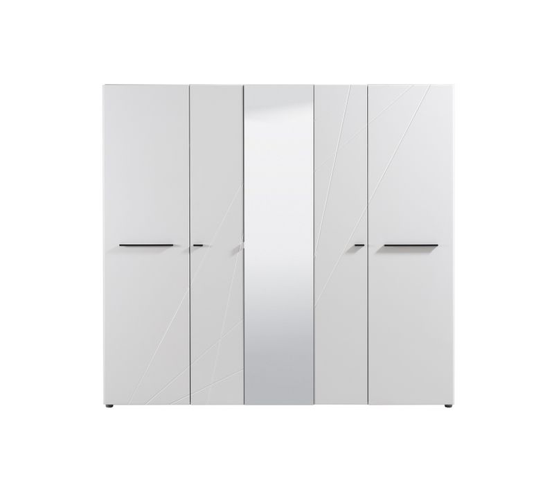 Armoire 3 portes 1 miroir MILOS blanc
