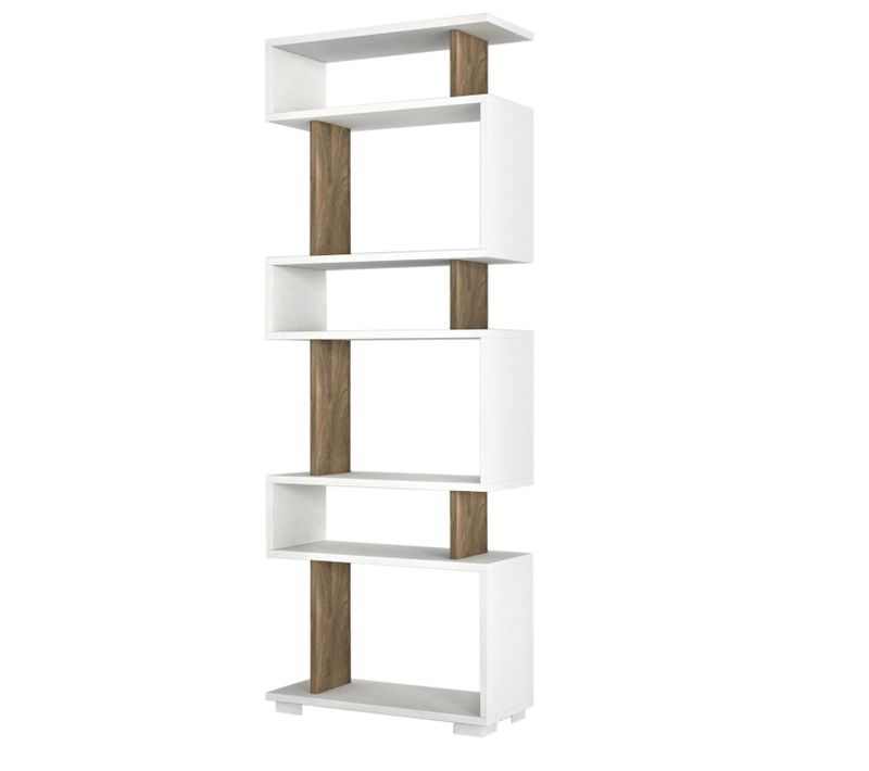 Etagère Bibliothèque Design Scandinave Blok - L. 60 X H. 165 Cm - Blanc