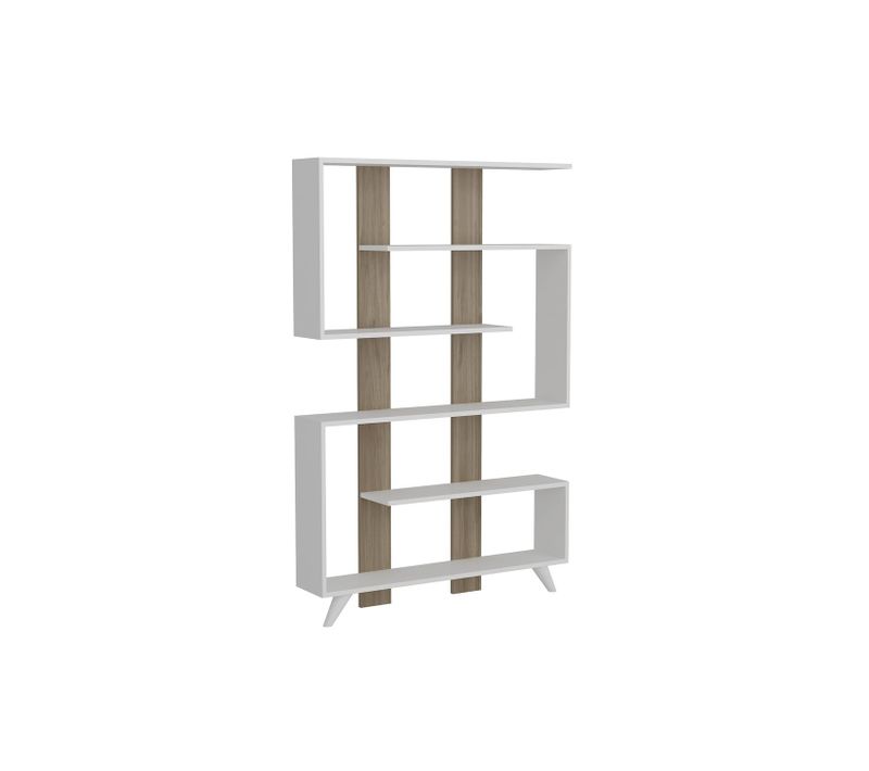Etagère Bibliothèque Design Scandinave Rain - L. 120 X H. 162 Cm - Blanc