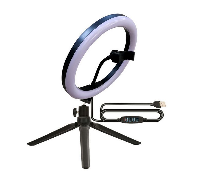 Anneau Lumineux Myselfie, Plastique, Noir, 26x26x26 Cm