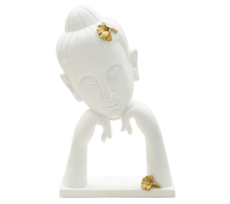 Sculpture Elmer, Polyrésine, Blanc, 21,5x13x36 Cm