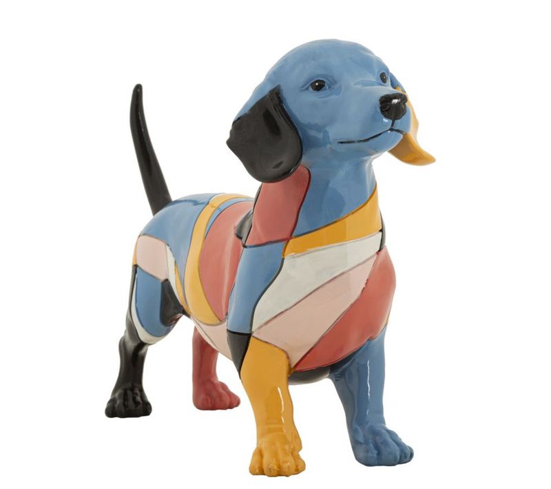 Sculpture Chien 4, Polyrésine, Multicouleur, 32,5x9,7x20,5 Cm