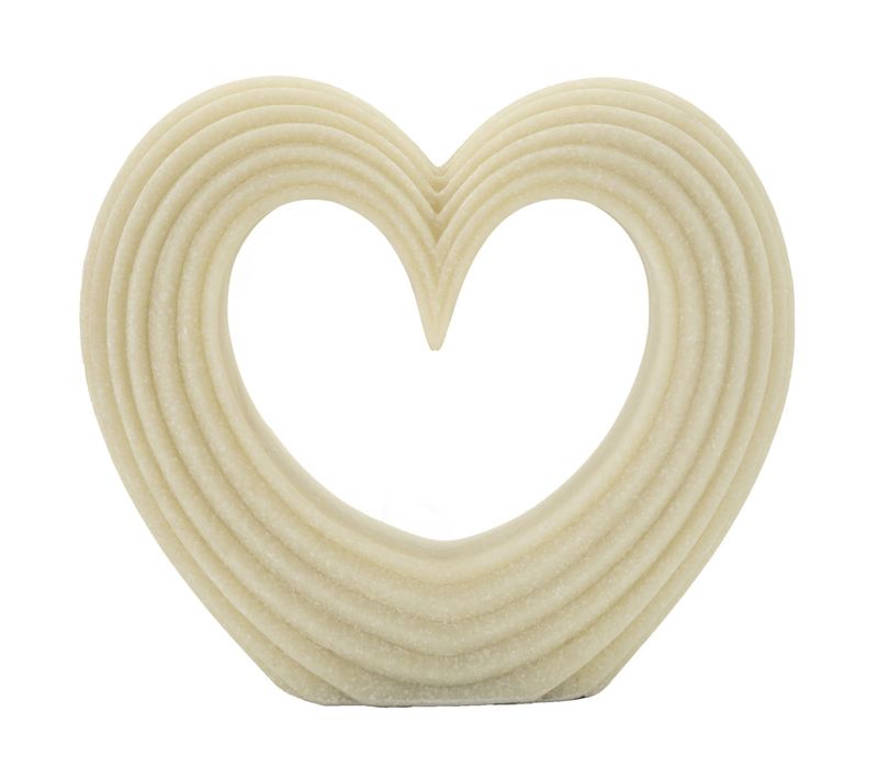 Sculpture Cœur 13, Polyrésine, Blanc, 21x6x19 Cm