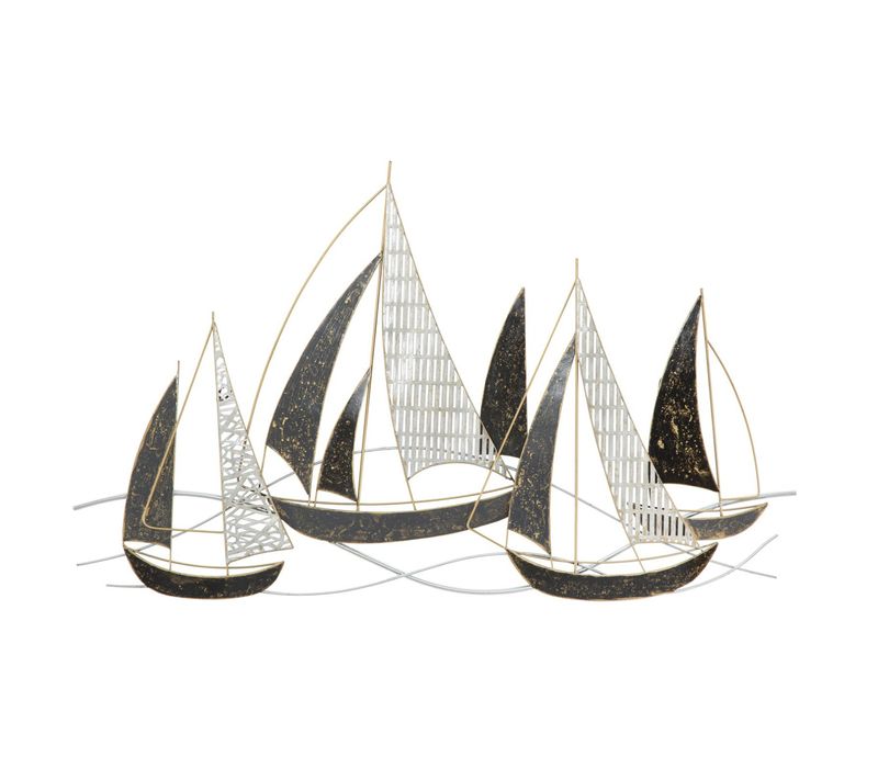 Décoration 3d En Métal Bateaux 7, Métal, Multicouleur, 91x2,5x55,9 Cm