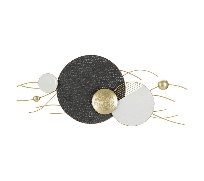 Décoration 3d En Métal Cercles 12, Métal, Multicouleur, 129,5x8,3x53,3 Cm