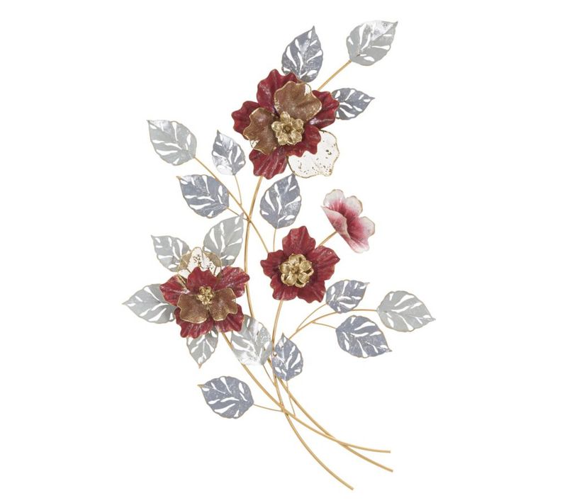 Décoration 3d En Métal Fleurs 17, Métal, Multicouleur, 68,6x7,6x98,4 Cm