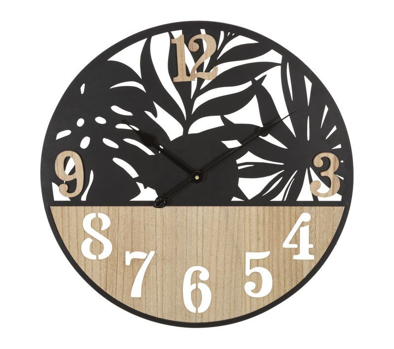 Horloge Murale Mf257, Métal, Noir, 60x2,5x60 Cm