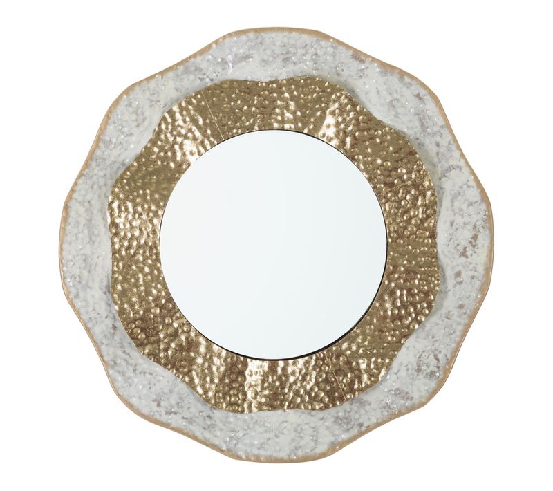 Miroir Avec Cadre Mf503, Métal, Or, 54,5x4,5x54,5 Cm