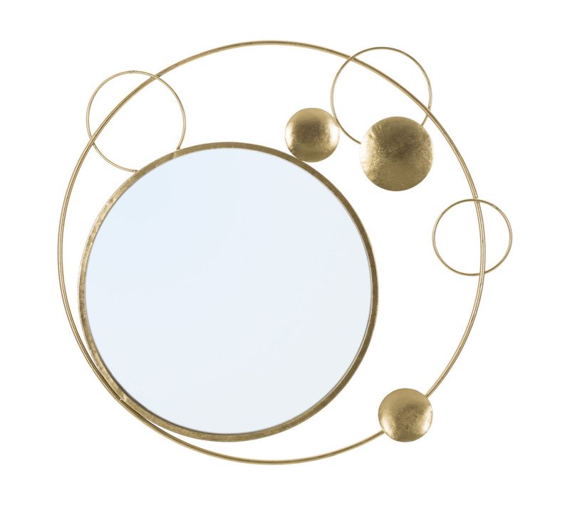 Miroir Avec Cadre Lune 3, Métal, Or, 90x3x83 Cm