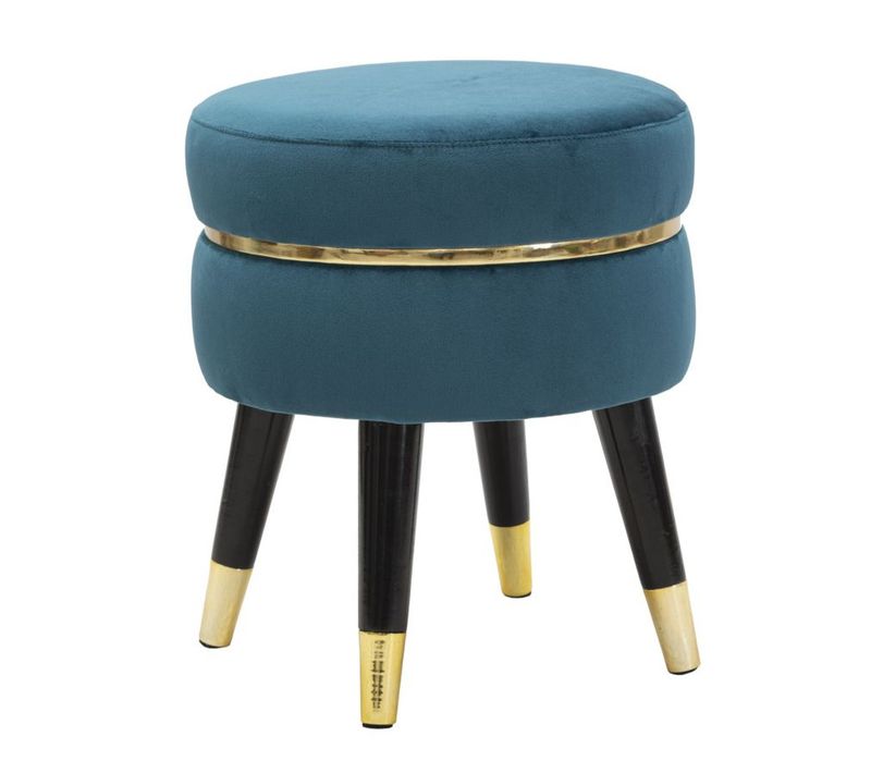 Tabouret Bas Mf459, Bois, Vert Canard, 35x35x40,5 Cm