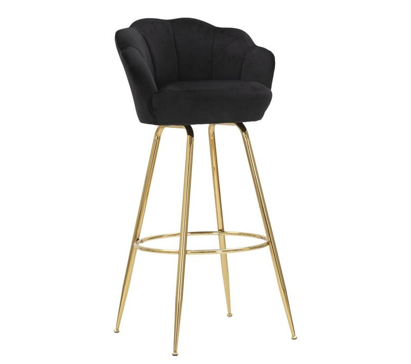 Tabouret Haut Rosalia, Métal, Noir, 55x53x110 Cm
