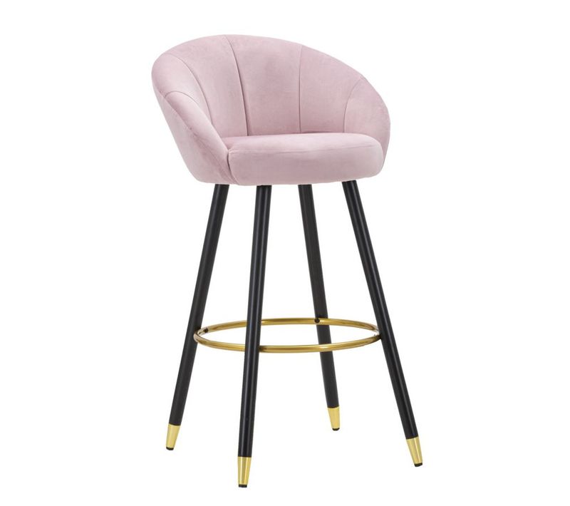 Tabouret Haut Ivana, Métal, Rose, 55x56x104 Cm