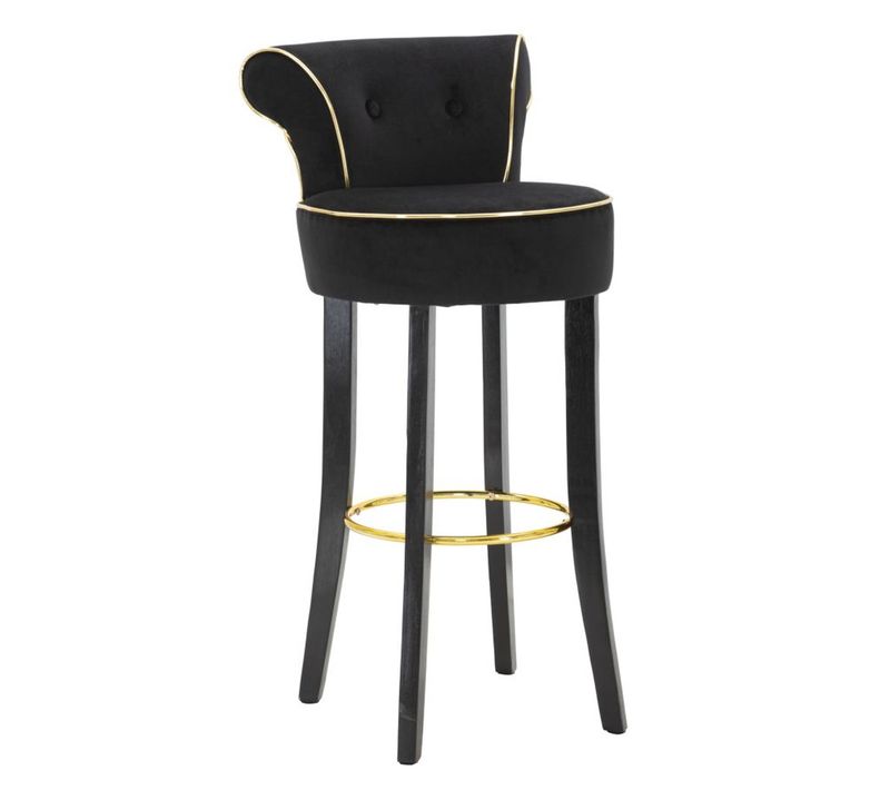 Tabouret Haut Mf442, Métal, Noir, 46x48x96 Cm
