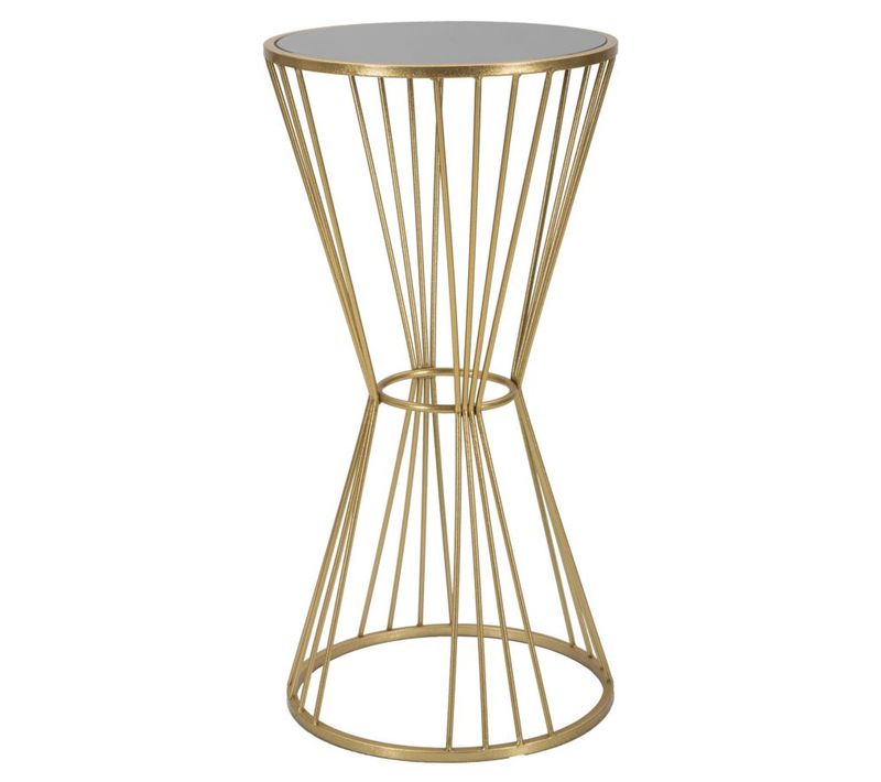 Table à Manger Mf590, Métal, Doré, 40x40x80 Cm