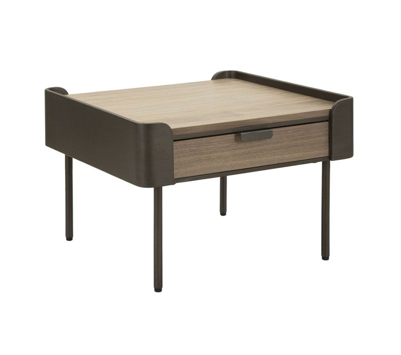 Table D'appoint Mf518, Bois, Marron, 60x60x41 Cm